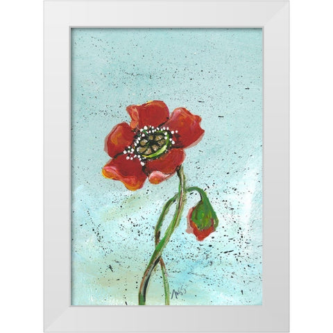 Poppies II White Modern Wood Framed Art Print by Strong, Molly Susan
