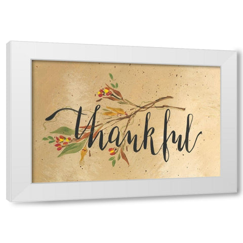 Thankful White Modern Wood Framed Art Print by Strong, Molly Susan