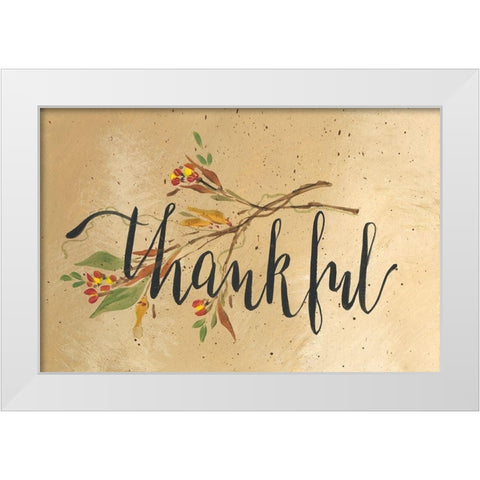 Thankful White Modern Wood Framed Art Print by Strong, Molly Susan