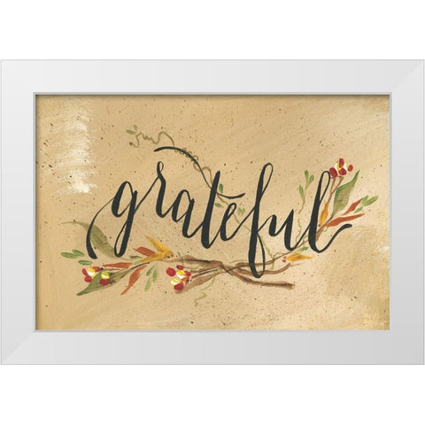 Grateful White Modern Wood Framed Art Print by Strong, Molly Susan