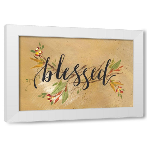 Blessed White Modern Wood Framed Art Print by Strong, Molly Susan