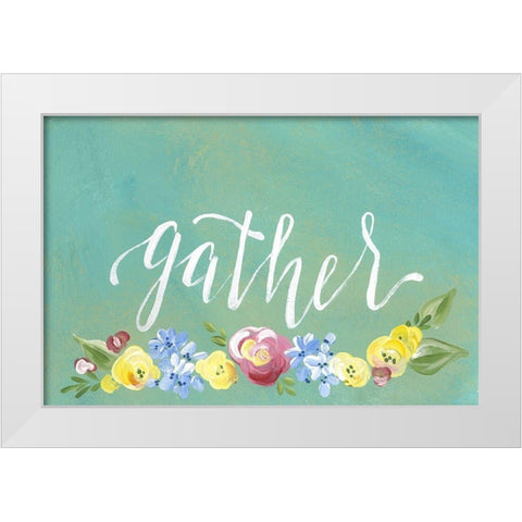 Gather White Modern Wood Framed Art Print by Strong, Molly Susan