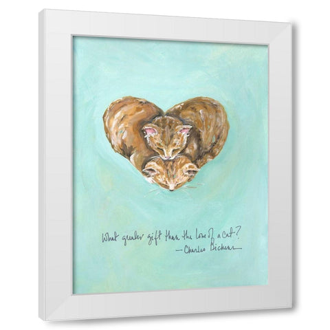 Love of a Cat White Modern Wood Framed Art Print by Strong, Molly Susan