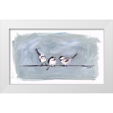 Birds on a Wire I White Modern Wood Framed Art Print by Strong, Molly Susan