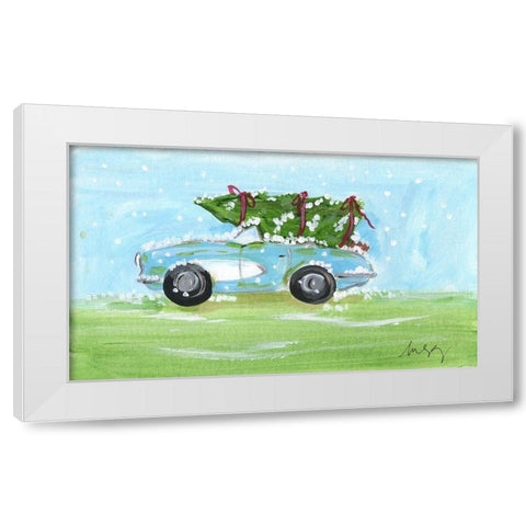 Convertible Christmas White Modern Wood Framed Art Print by Strong, Molly Susan