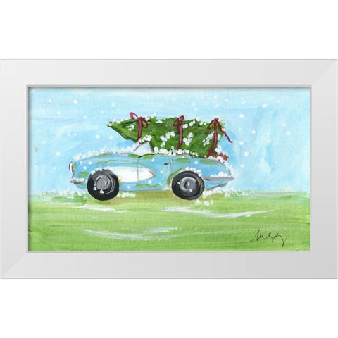 Convertible Christmas White Modern Wood Framed Art Print by Strong, Molly Susan