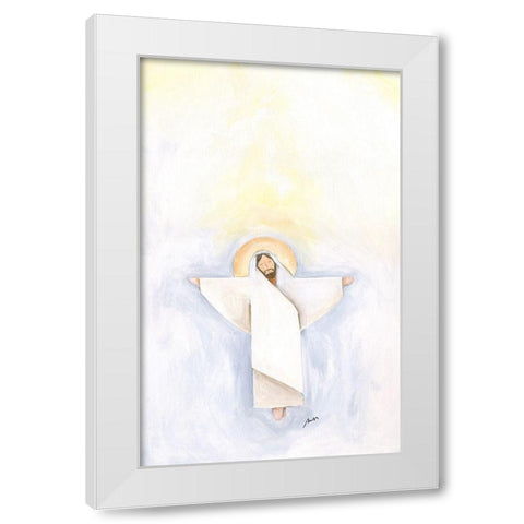 Cross White Modern Wood Framed Art Print by Strong, Molly Susan