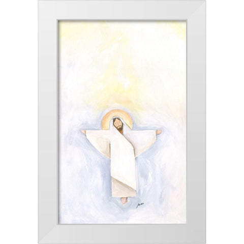 Cross White Modern Wood Framed Art Print by Strong, Molly Susan