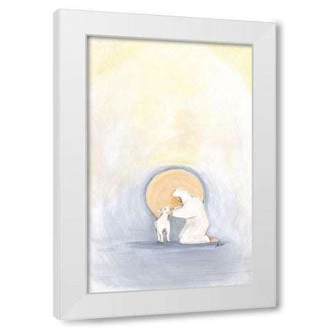 Lamb White Modern Wood Framed Art Print by Strong, Molly Susan