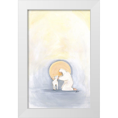 Lamb White Modern Wood Framed Art Print by Strong, Molly Susan