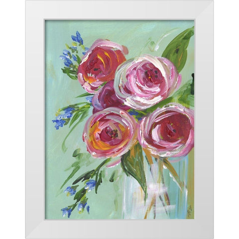 Floral Still Life White Modern Wood Framed Art Print by Strong, Molly Susan