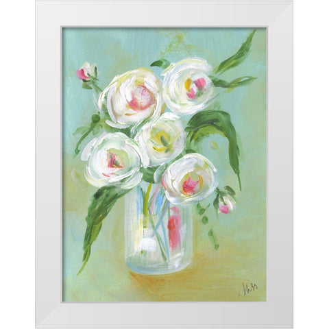 Floral Still Life III White Modern Wood Framed Art Print by Strong, Molly Susan