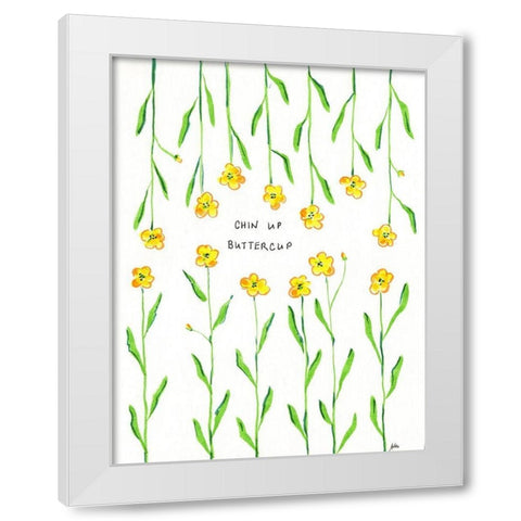 Chin Up Buttercup White Modern Wood Framed Art Print by Strong, Molly Susan