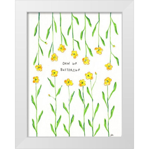 Chin Up Buttercup White Modern Wood Framed Art Print by Strong, Molly Susan