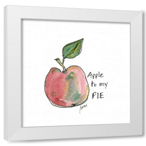 Apple to My Pie White Modern Wood Framed Art Print by Strong, Molly Susan
