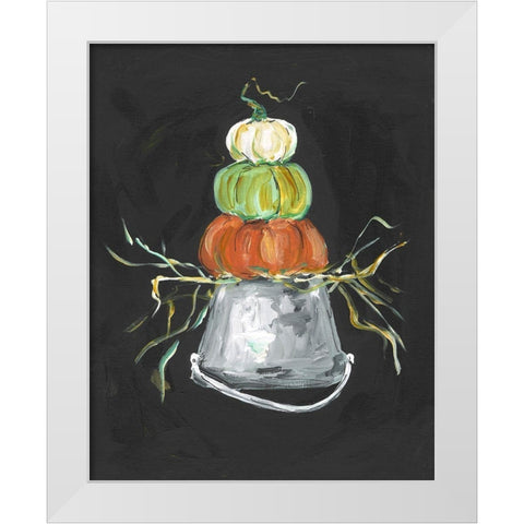 Pumpkin Stack White Modern Wood Framed Art Print by Strong, Molly Susan