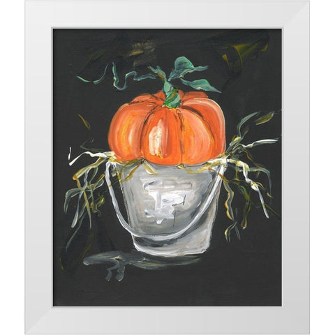 Pumpkin in a Bucket White Modern Wood Framed Art Print by Strong, Molly Susan