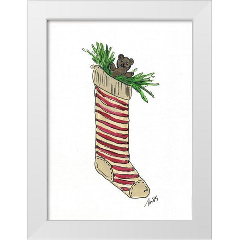 Stocking White Modern Wood Framed Art Print by Strong, Molly Susan