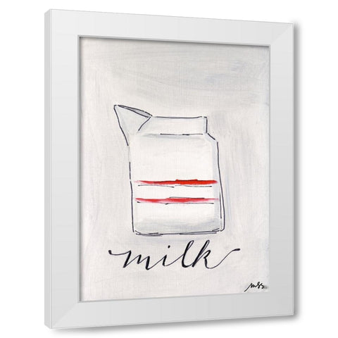 Milk White Modern Wood Framed Art Print by Strong, Molly Susan