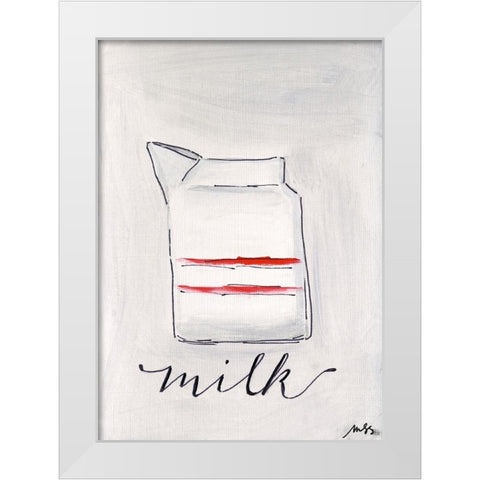 Milk White Modern Wood Framed Art Print by Strong, Molly Susan