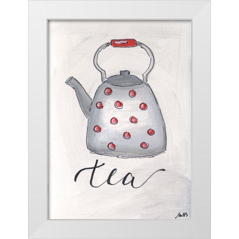 Tea White Modern Wood Framed Art Print by Strong, Molly Susan