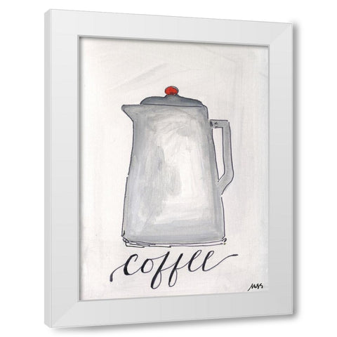 Coffee White Modern Wood Framed Art Print by Strong, Molly Susan
