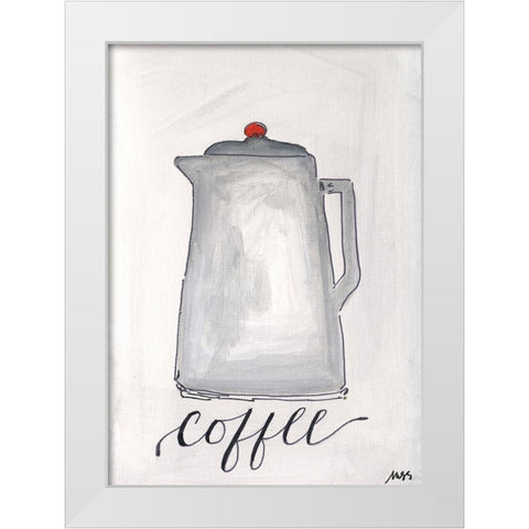 Coffee White Modern Wood Framed Art Print by Strong, Molly Susan