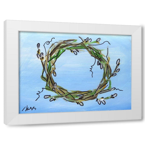Wreath White Modern Wood Framed Art Print by Strong, Molly Susan