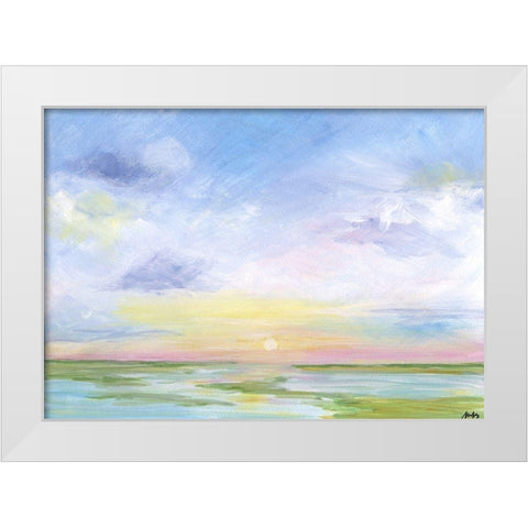 Sunrise White Modern Wood Framed Art Print by Strong, Molly Susan