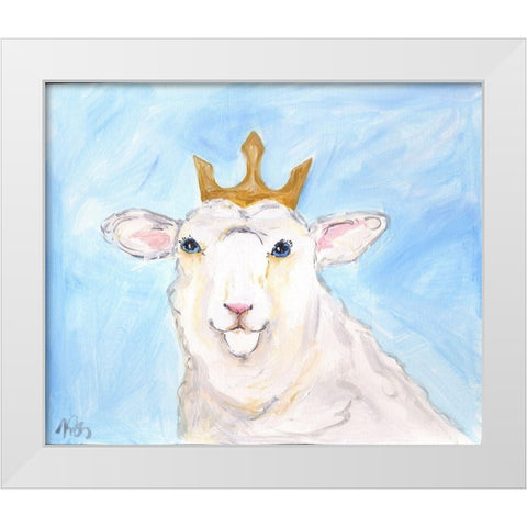 Queen Sheep White Modern Wood Framed Art Print by Strong, Molly Susan