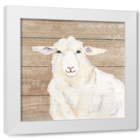 Sheep White Modern Wood Framed Art Print by Strong, Molly Susan