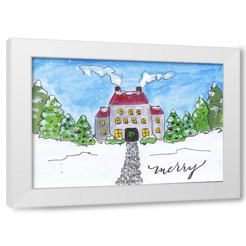 Merry   White Modern Wood Framed Art Print by Strong, Molly Susan