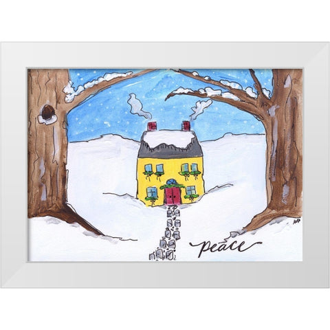 Peace White Modern Wood Framed Art Print by Strong, Molly Susan