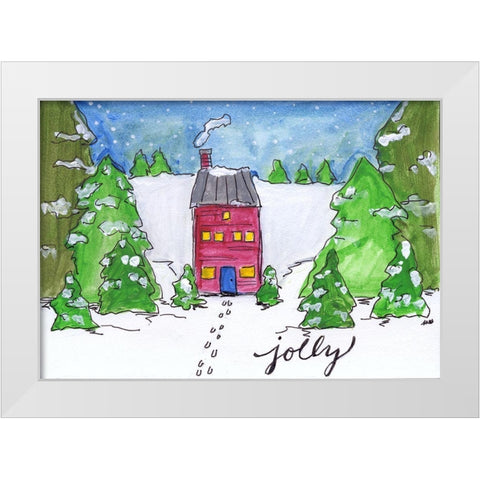 Jolly White Modern Wood Framed Art Print by Strong, Molly Susan