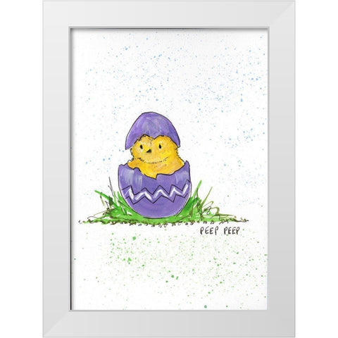 Peep Peep White Modern Wood Framed Art Print by Strong, Molly Susan
