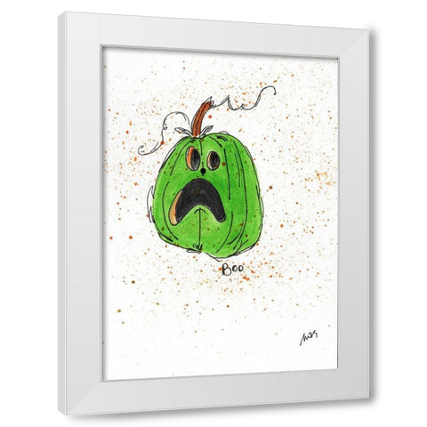 Boo White Modern Wood Framed Art Print by Strong, Molly Susan
