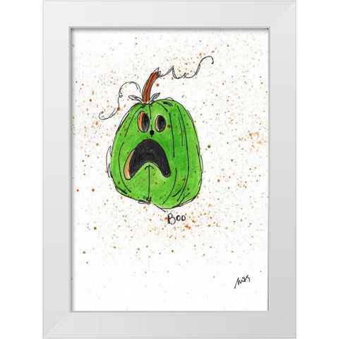 Boo White Modern Wood Framed Art Print by Strong, Molly Susan