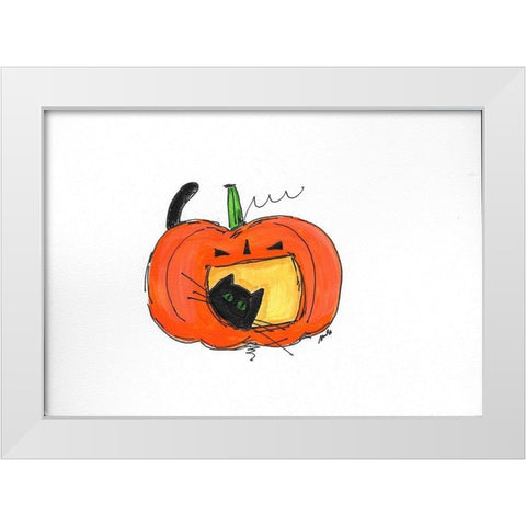 Peek a Boo White Modern Wood Framed Art Print by Strong, Molly Susan