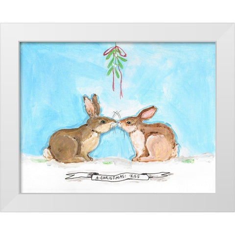 Snow Bunnies White Modern Wood Framed Art Print by Strong, Molly Susan