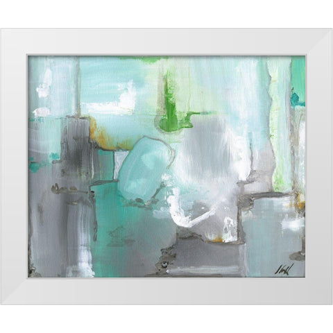Green Abstract White Modern Wood Framed Art Print by Strong, Molly Susan
