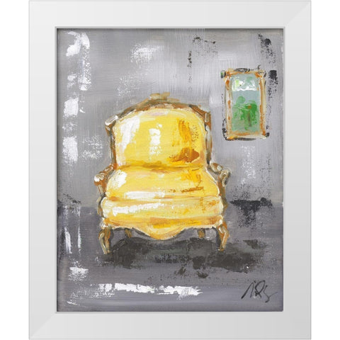 Yellow Chair White Modern Wood Framed Art Print by Strong, Molly Susan