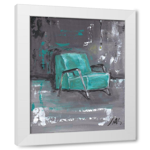 Green Chair White Modern Wood Framed Art Print by Strong, Molly Susan
