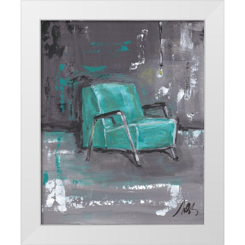 Green Chair White Modern Wood Framed Art Print by Strong, Molly Susan