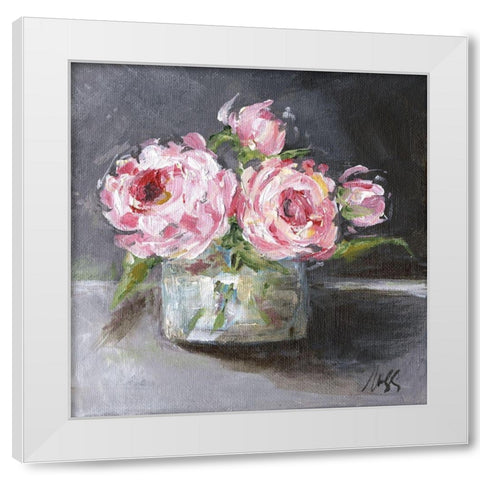 Roses White Modern Wood Framed Art Print by Strong, Molly Susan