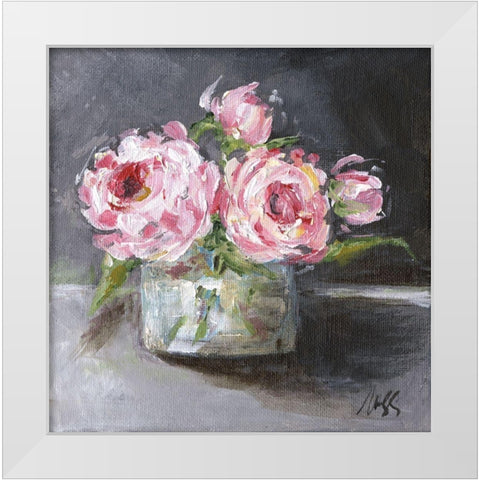 Roses White Modern Wood Framed Art Print by Strong, Molly Susan