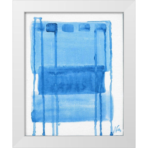 Blue Abstract III White Modern Wood Framed Art Print by Strong, Molly Susan
