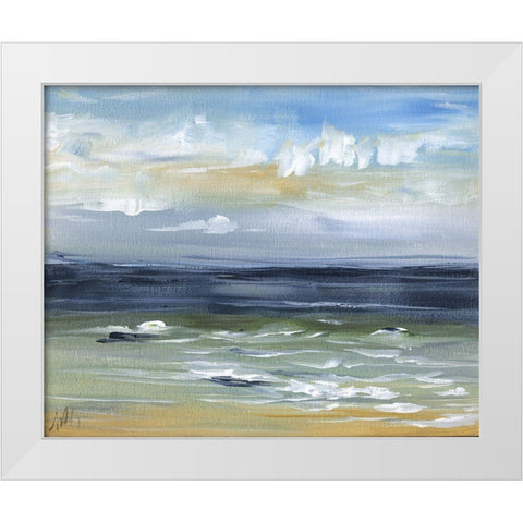 Oceanscape White Modern Wood Framed Art Print by Strong, Molly Susan