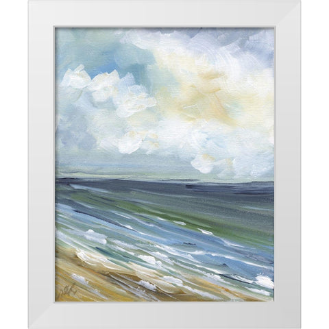 Beach Horizon White Modern Wood Framed Art Print by Strong, Molly Susan