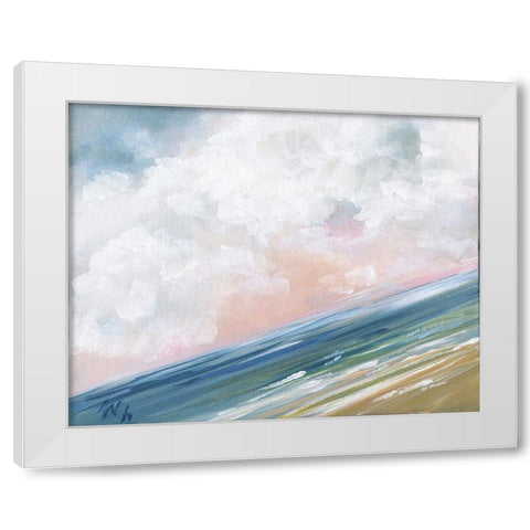 Beach Horizon III White Modern Wood Framed Art Print by Strong, Molly Susan
