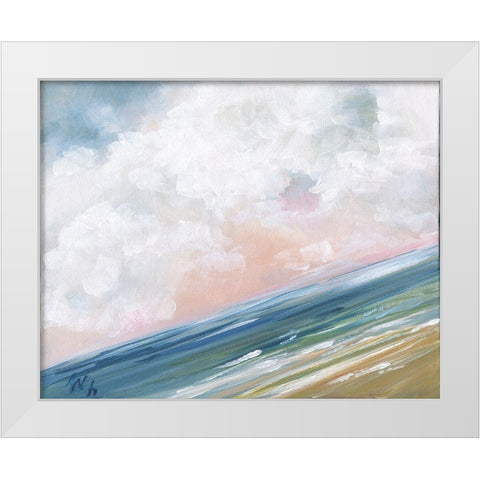 Beach Horizon III White Modern Wood Framed Art Print by Strong, Molly Susan